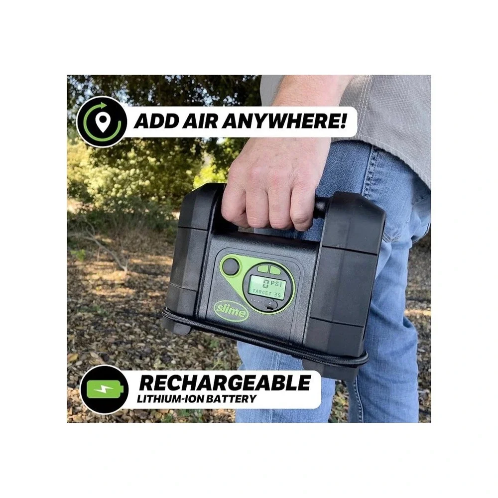 Slime 40080 Cordless Rechargable Tire Inflator NOB